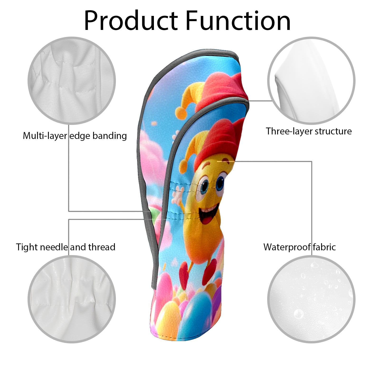 Golf Club Covers, Easter Egg Premium PU Leather Driver Hybrid Putter Head Covers with Velvet Lining, Waterproof Golf Gifts for Men Women