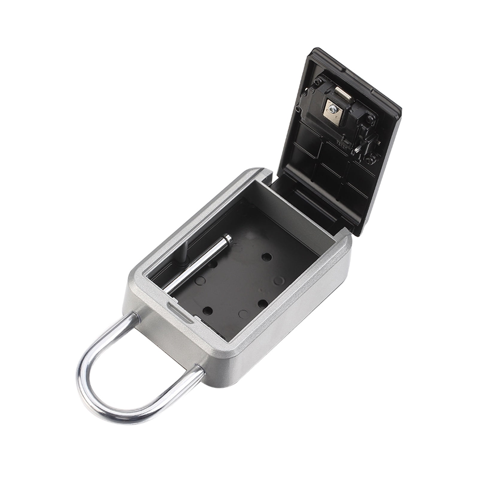 Wall Mount Key Safe Box , Lock 4 Digit Combination Password Security Locks Home Outdoor Key Safe Storage Alloy Door Handle Hook