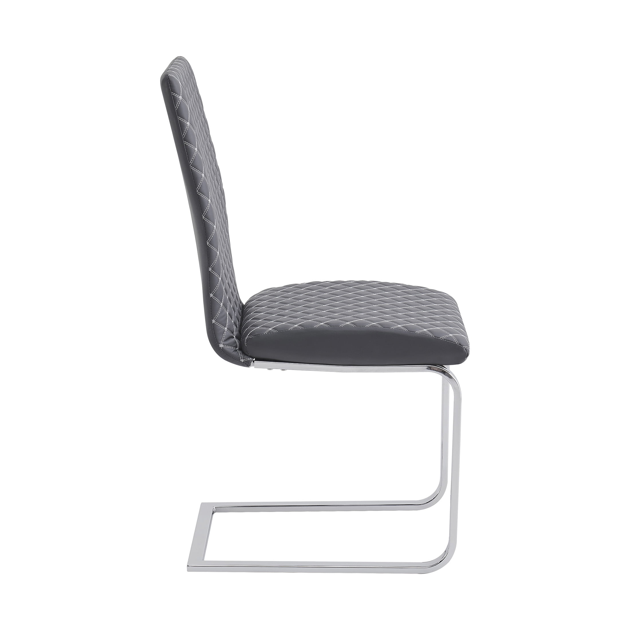 OakvillePark Nivo Modern Faux Leather Dining Chairs, Gray (Set of 2)