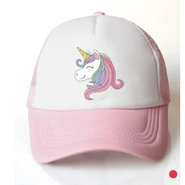 Sombrero de unicornio para niña, gorra de béisbol rosa de 2 a 8 años, sombrero de camión para el sol, gorra de malla para niños