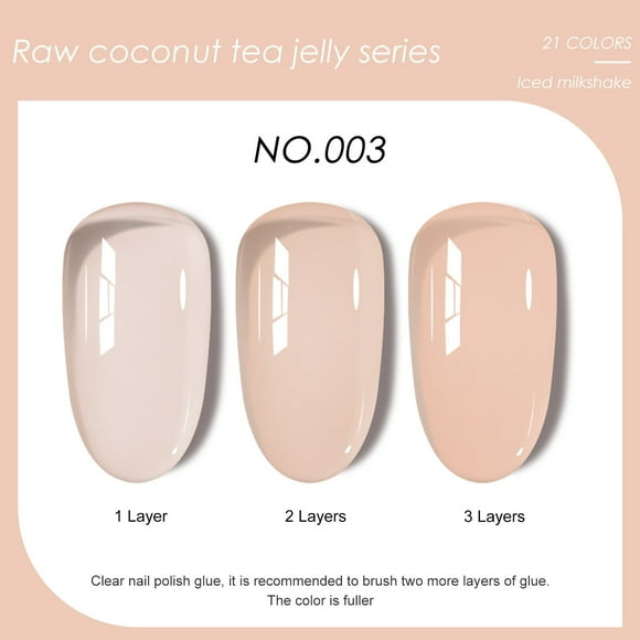 Pisexur Belleza Maquillaje Esmalte de uñas semitransparente de 20 colores, crema, transparente, 7,5 mlpara mujeres y hombres