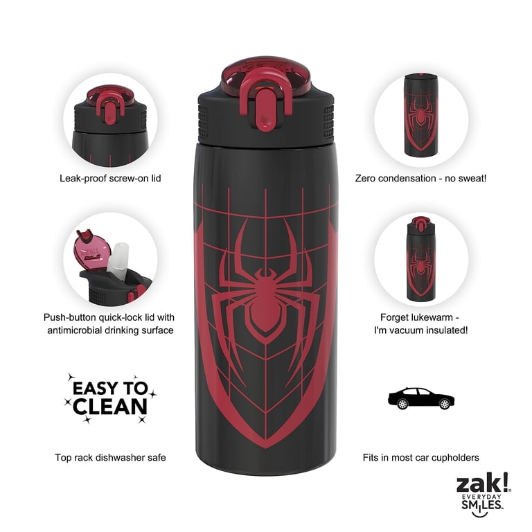 Spiderman Stainless Steel Water Bottle For Kids - 23.6oz Reusable Bottle With Stickers & Door Hanger