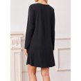 thumbnail image 3 of KISSGAL Bamboo Viscose Nightgowns for Women Long Sleeve Pajamas Dress Curved Hem Nightdrss Knee Length Sleepshirts, 3 of 8