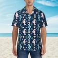 thumbnail image 2 of Fotbe Seahorses And Plants Camisa Hawaiana para Hombre Unisex – Camisa Casual de Verano con Botones de Manga Corta de Algodón y Lino,Medium, 2 of 7