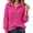 Hot Pink, variant on Klisyaur Womens Cable Knit Sweaters Long Sleeve Collared Zip Up Pullover Tops Loose Comfy Casual Warm Fall Winter Sweater
