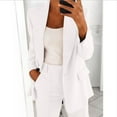 thumbnail image 2 of LYXSSBYX Women Solid Long Sleeve Tops Cardigan Coat Pockets Long Pants Suit, 2 of 5