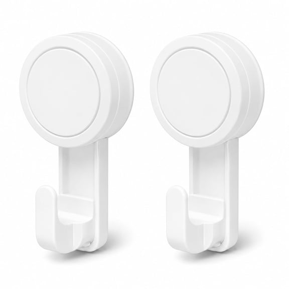 Suction Cup Hooks, Powerful Vacuum Heavy Duty Wreath Hanger, Waterproof Removable Shower Hooks for Bathroom Kitchen Christmas Ornaments 2 Pack