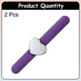 thumbnail image 3 of Uxcell 2pcs Magnetic Pin Holder Wristband Heart-Shaped Wrist Sewing Pincushion Silicone Strap Bracelet for Sewing Quilting Purple, 3 of 6