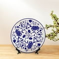 thumbnail image 5 of Honeii Blue And White Porcelain Pattern Print Elegant Bone China Decorative Plate, Porcelain Plate,Art Crafts,Ceramic Ornaments for Home Office Wall Decor-7in, 5 of 5