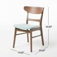 thumbnail image 3 of GDF Studio Isador Mid Century Modern Fabric Dining Chairs, Set of 4, Mint and Walnut, 3 of 10