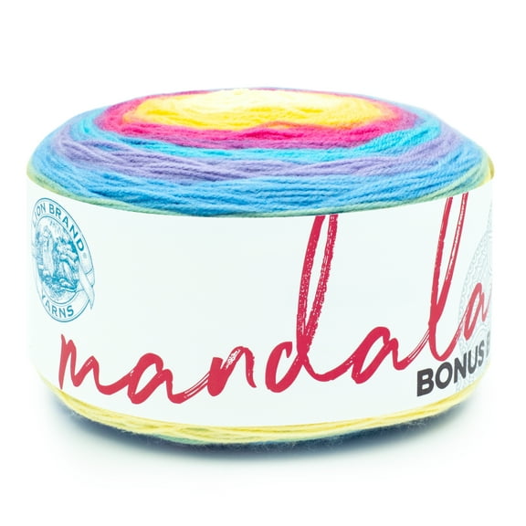 Lion Brand Yarn Mandala Bonus Bundle Giant 125-248D Acrylic Light DK 1181yd 10.5oz Yarn