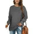 thumbnail image 1 of Sweat-shirts Unis Décontractés à Manches Longues et Col Rond Pulls Amples pour Femmes, 1 of 4