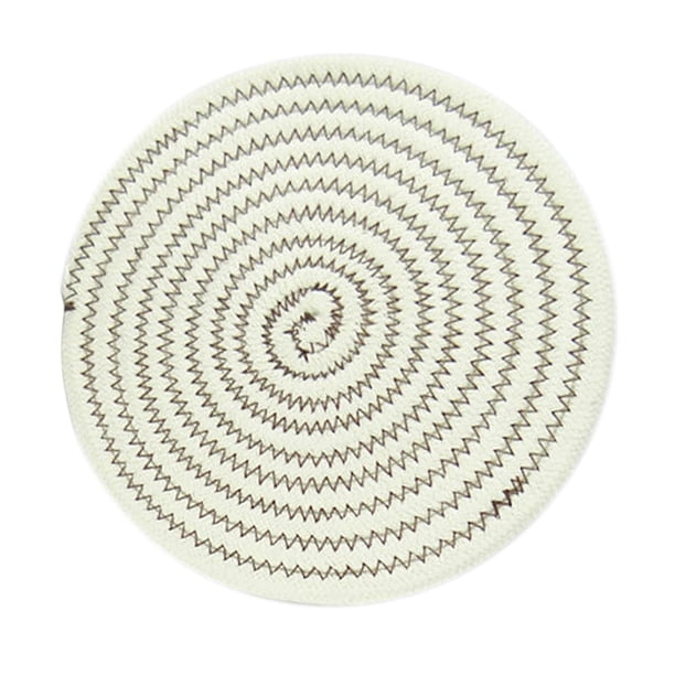 Mantel individual de algodón trenzado antideslizante de 18 cm (7 pulgadas), protector para mesa de comedor y encimera. C