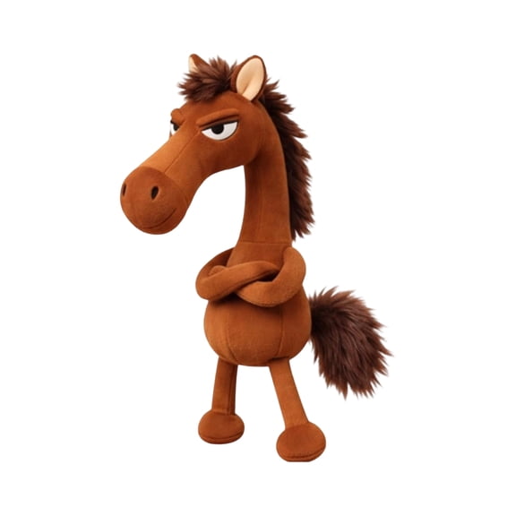 2026 Year of the Horse Lucky Mascot - 7.9" Plush Charm for Strength and Courage, Zodiac Horse Keychain for Backpacks and Totes, Lunar New Year Gift for Adults(Brown)