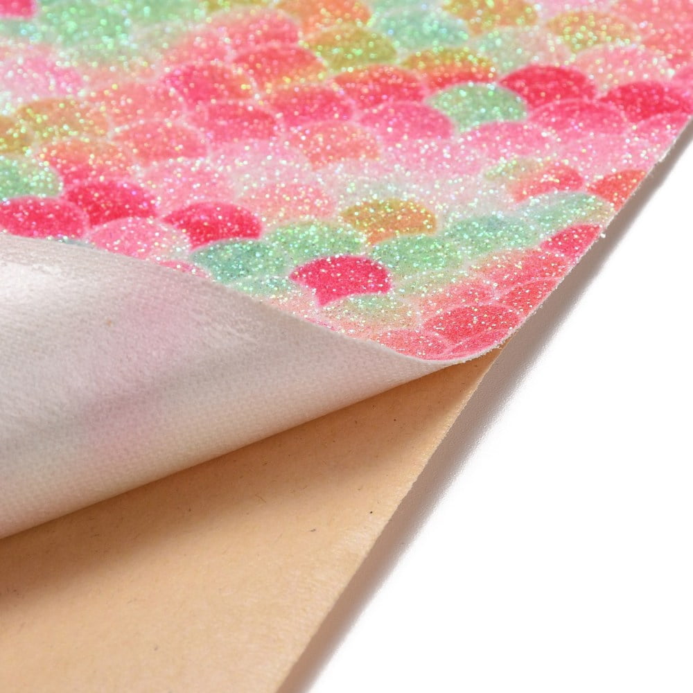 20sheets Sparkle PU Leather Fabric Self-adhesive Fabric for Shoes bag Sewing Patchwork Craft Appliques Mixed color 30x20x0.1cm