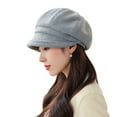 thumbnail image 2 of Naierhg Beanie Women Octagonal Hat Vintage Short Brim Solid Color Washable Lightweight Keep Warm Painter Artist Lightweight Women Beret for StudentGrey, 2 of 8