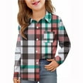 thumbnail image 2 of MKOSPLRT Kids Plaid Shirts Button Down Shirts 6M-8Y Long Sleeve Lapel Collar Fall T Shirts Lightweight Casual Shirts Jacket with Pocket, 2 of 10