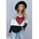 thumbnail image 2 of ABPHQTO Top de manga larga a rayas con lentejuelas de corazón negro para mujer, 2 of 5