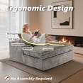 thumbnail image 3 of eVita 67'' Gray Oversized Upholstered Sleeper Couch, Chaise Lounge Chair Sofa Bed, Fluffy Plush Faux Fur Cloud Sofas Couches for Living Room, Gray, 3 of 5
