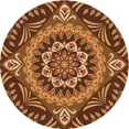 thumbnail image 1 of Ahgly Company Machine Washable Indoor Round Transitional Orange Area Rugs, 3' Round, 1 of 7