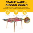 thumbnail image 4 of Colorful Ethnic Table Cloths for 4 Foot Rectangle Tables, Modern Abstract National Geometric Red Patio Waterproof Elastic Fitted Tablecloths, Washable Rectangular Table Cover for Camping, 4 of 8