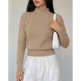 thumbnail image 6 of BTFBM Women’s Long Sleeve Sweaters Mock Neck Tops | Lightweight Knit Pullover Sweater,Basic Classic Daily Wear Fall Fashion,Winter Layer Clothes,Business Casual Outfits, 6 of 8
