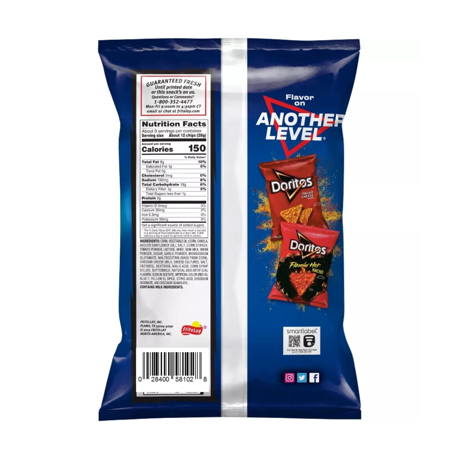 Doritos Tortilla Chips, Cool Ranch Flavored, Snack Chips