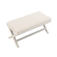thumbnail image 6 of GZXS Velvet Upholstered Bench with X-Crossed Legs, Modern Ottoman Stool with Solid Wood Frame & Padded Seating for Entryway/Bedroom/Living Room, Beige, 6 of 7