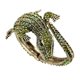 thumbnail image 4 of Pulsera de piel de cocodrilo, pulsera envolvente, accesorios para atuendos, pulsera de puño abierto Verde, 4 of 9