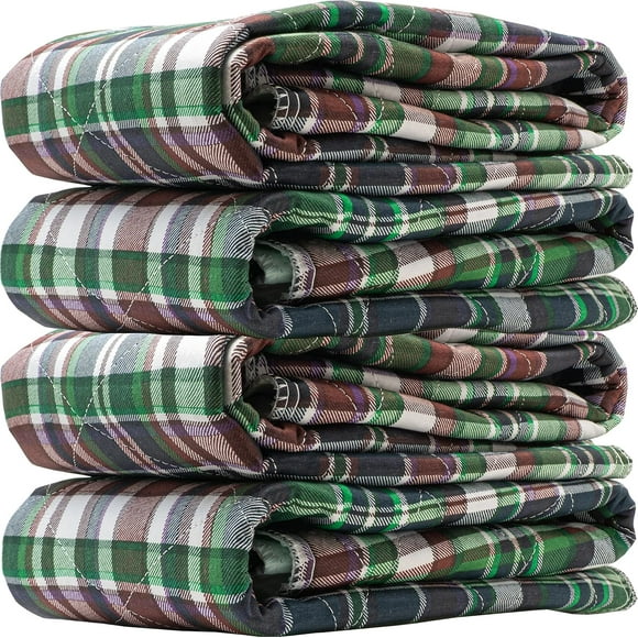 4 Pack - 34x36 Plaid Waterproof Reusable Incontinence Underpads/Washable Incontinence Bed Pads - Great for Adults, Kids and Pets