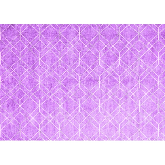 Ahgly Company Machine Washable Indoor Rectangle Abstract Purple Contemporary Area Rugs, 3' x 5'