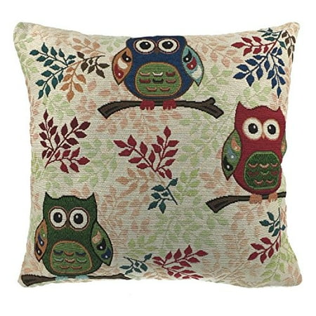 Luxbon - Durable Machine Washable Tapestry Jacquard Throw Pillow Case Custhion Cover 18 x 18 ...
