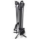 thumbnail image 4 of Costway Set de 5 accesorios para chimenea, porta accesorios para chimenea en hierro forjado,set compacto de herramientas para chimenea con atizador pinzas pala escoba y base, 4 of 6