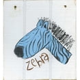 thumbnail image 2 of Butson, Erin 12x13 Gold Ornate Wood Framed with Double Matting Museum Art Print Titled - Happy Blue Zebra, 2 of 4