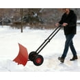 thumbnail image 2 of Pelle à Neige Robuste 29 Pouces avec Roues - Charrue en Métal, Poignée Ergonomique Réglable à Double Manche, Lame en Polypropylène Inclinée, Grands Pneus Tout-Terrain - Antidérapante, Idéale pour Allée et Trottoir, 2 of 8