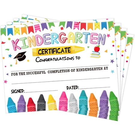 35 Pieces Kindergarten Diploma Colorful Graduation Award Certificate Preschool 2026 Classroom Activities for Kids Students Teachers, 8.5 x 11 in(Elegant Style)