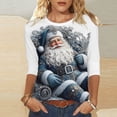 thumbnail image 6 of LiMoi Women's Xmas Blouse with Three Quarter Sleeve Round Neck and Jolly Christmas Santa Pattern Tops Tees Tshirts Shirts My Items, 6 of 6