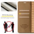 thumbnail image 6 of Allytechgroup Flip Wallet Case for iPhone 16, with Credit Card Slots, Magnetic Clasp, Slim Thin RFID Blocking Premium PU Leather Shockproof Kickstand Cover Case for Women Men, Brown, 6 of 7