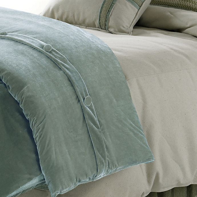 wamsutta collection velvet hand stitched king duvet cover in stone