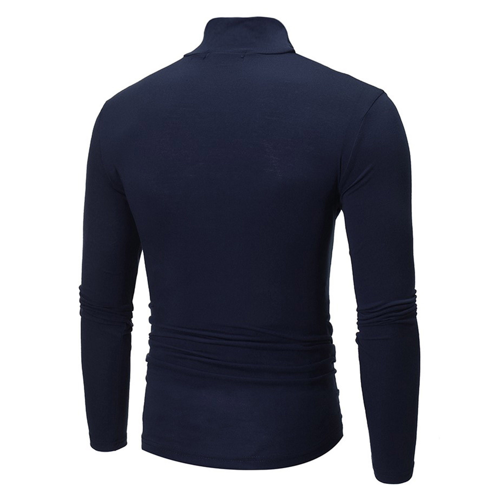 Aofany Men Solid Turtleneck Casual Pullover T-shirt Bottoming Shirt On ...