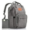 KeaBabies Easy to Clean Waterproof Backpack Diaper Bag, Gray