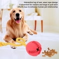 thumbnail image 3 of Bola dispensadora de comida para perros con forma cónica con cuerda de algodón, juguete para masticar para limpiar los dientes de los perros para perros pequeños y grandes (rojo), 3 of 5