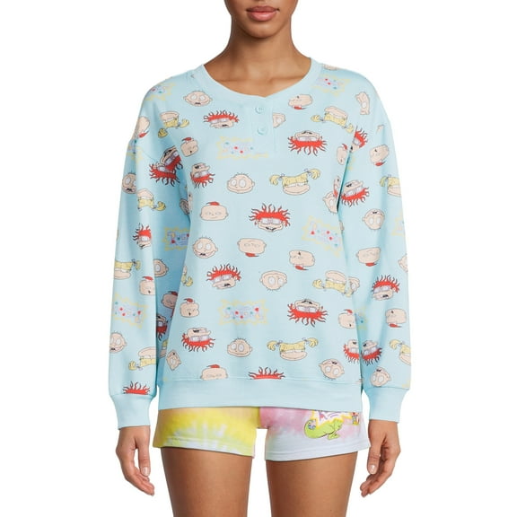 Nickelodeon Long Sleeve Crew Neck Printed Pajamas (Women's or Women's Plus) 1 Pack