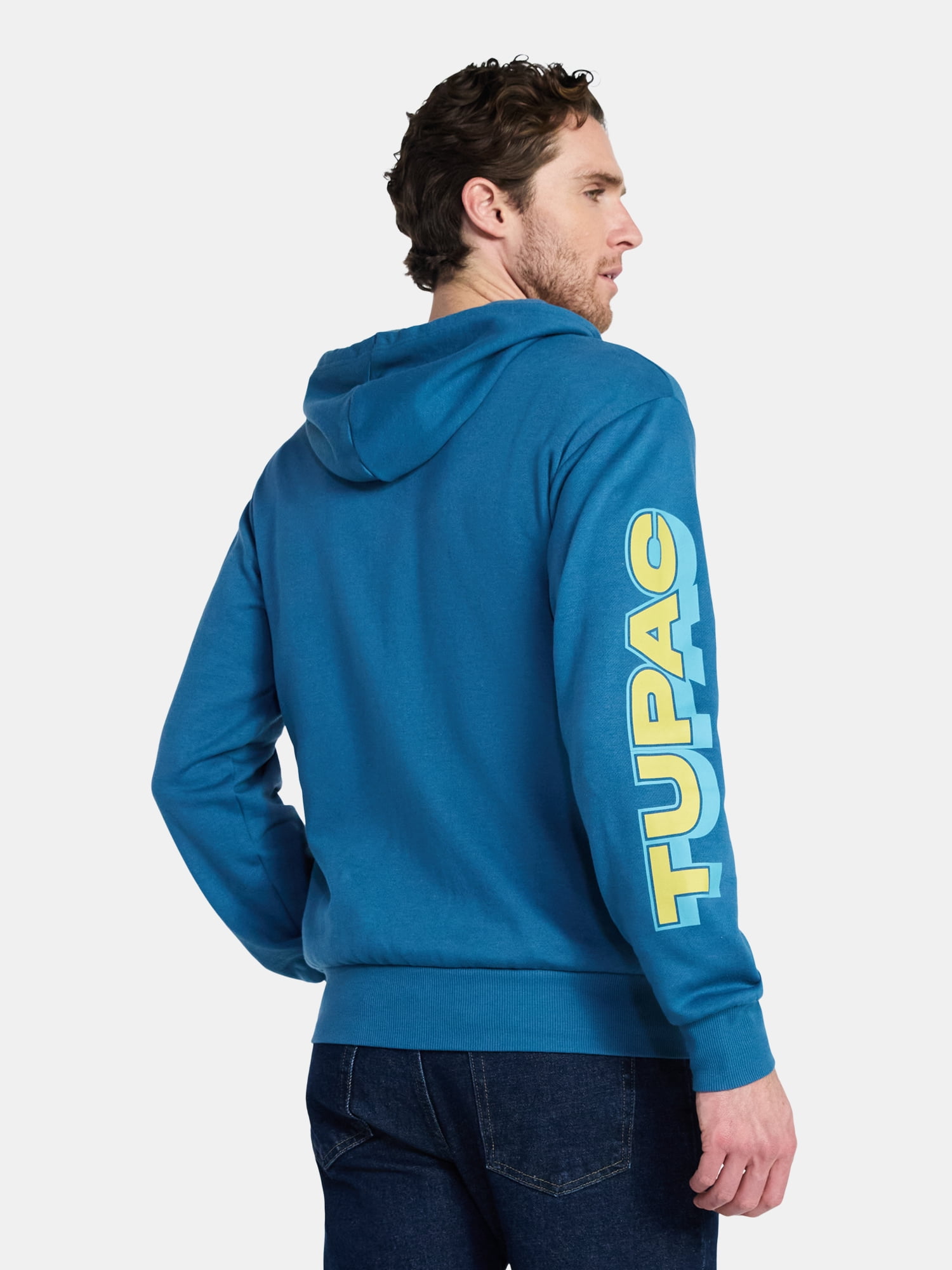 Tupac Shakur Men's and Big Men's Hooded Sweatshirt, Sizes XS-3XL