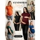 thumbnail image 5 of Ropa de maternidad Ekouaer - Tops para embarazo, paquete de 3 unidades, color negro, blanco y gris, 5 of 7