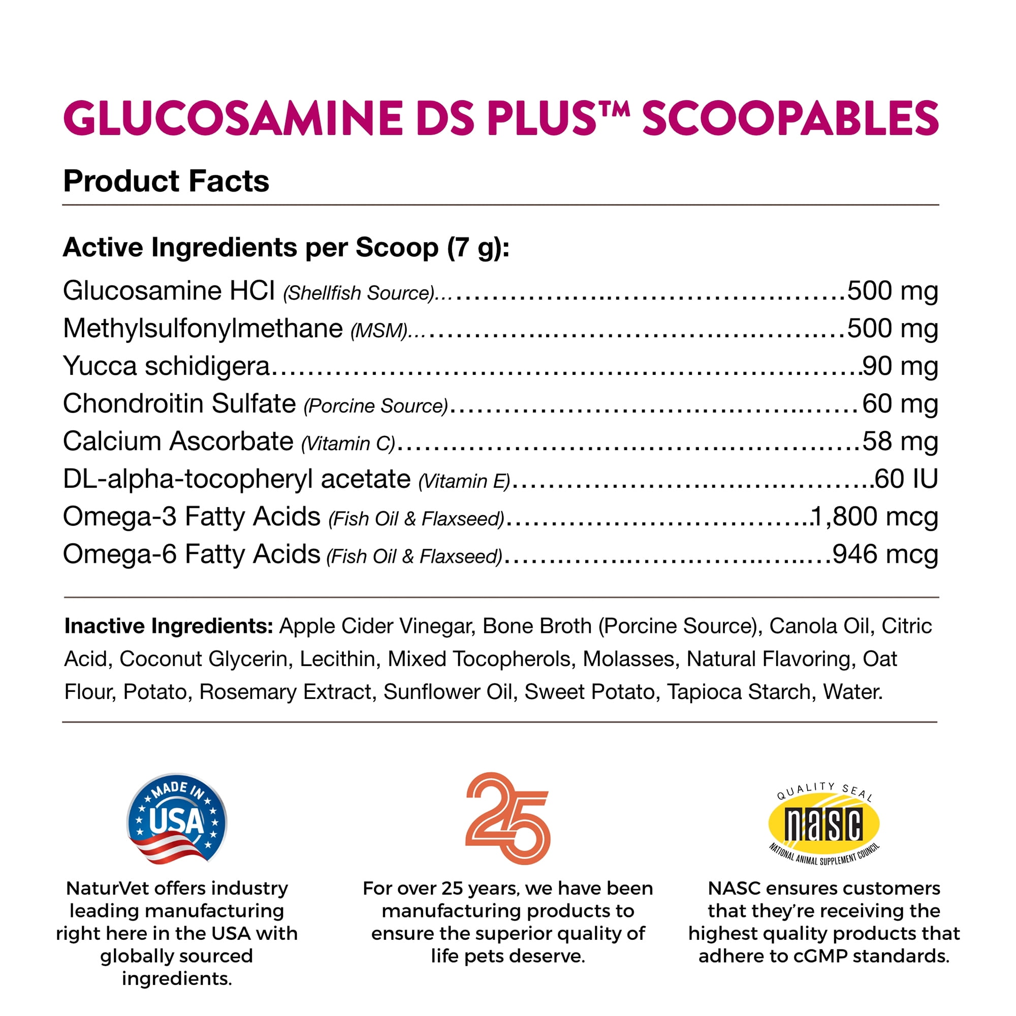 NaturVet Scoopables Glucosamine DS Plus Dog Supplements