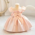 thumbnail image 2 of AWZXDE Girls Dresses Bowknot Tutu Dress For Kids Baby Wedding Bridesmaid Birthday Party Pageant Baptism Long Dresses Pink，2-3 Years, 2 of 5