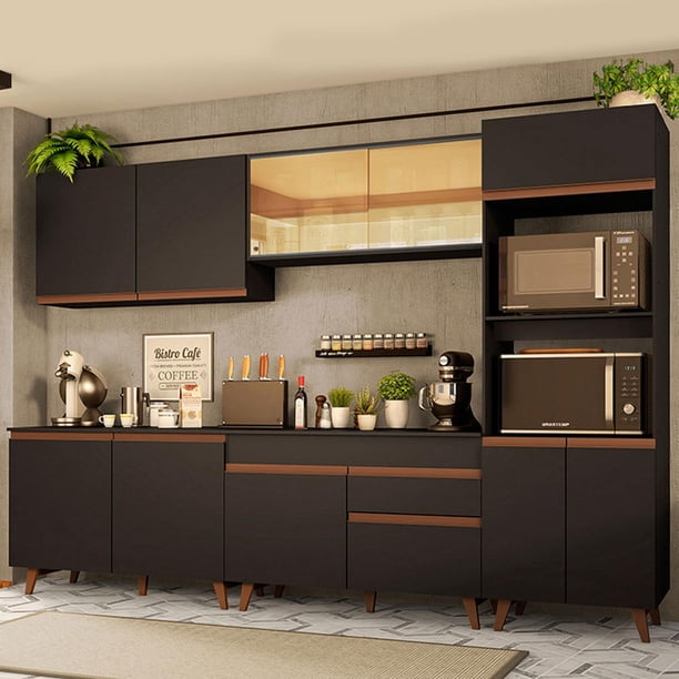 Cocina Integral Completa Modular Madesa Reims 310cm Negro 02