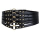 thumbnail image 4 of Correa de Cintura Ancha de Cuero PU Cinturón Hueco con Hebilla de Anillos Banda Elástica para Vestido de Mujer Casual Vintaje Negro Baoblaze Banda de cintura ancha para mujer., 4 of 8