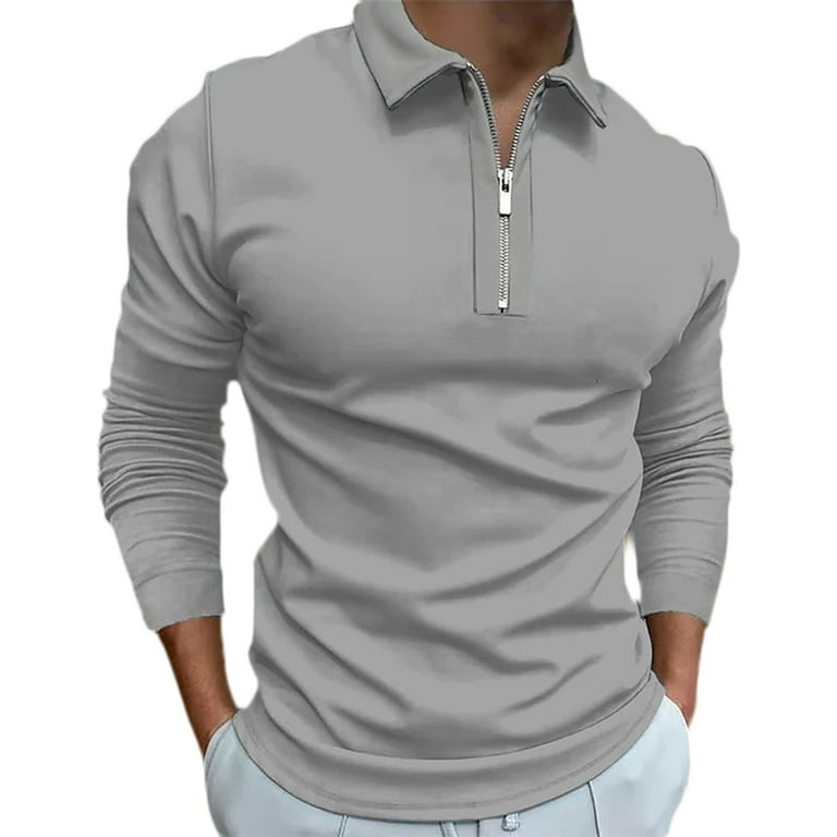 Wataxii Men's Polo Shirts Long Sleeve Shirts Casual Golf Polo